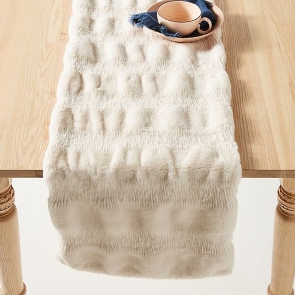 Anthropologie Apres Ski Faux Fur Table Runner